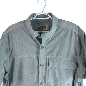 Duluth Vented Outdoor Shirt Mens M Gray‎ Standard Fit S/S Stretch Hiking Fishing